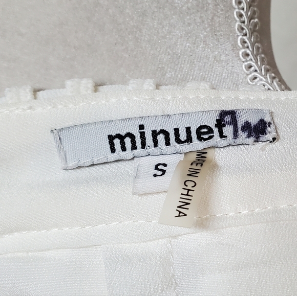 Minuet White Eyelet Lace Short Sleeve Crop Top High Rise Skater Skirt Set Small - Picture 13 of 14